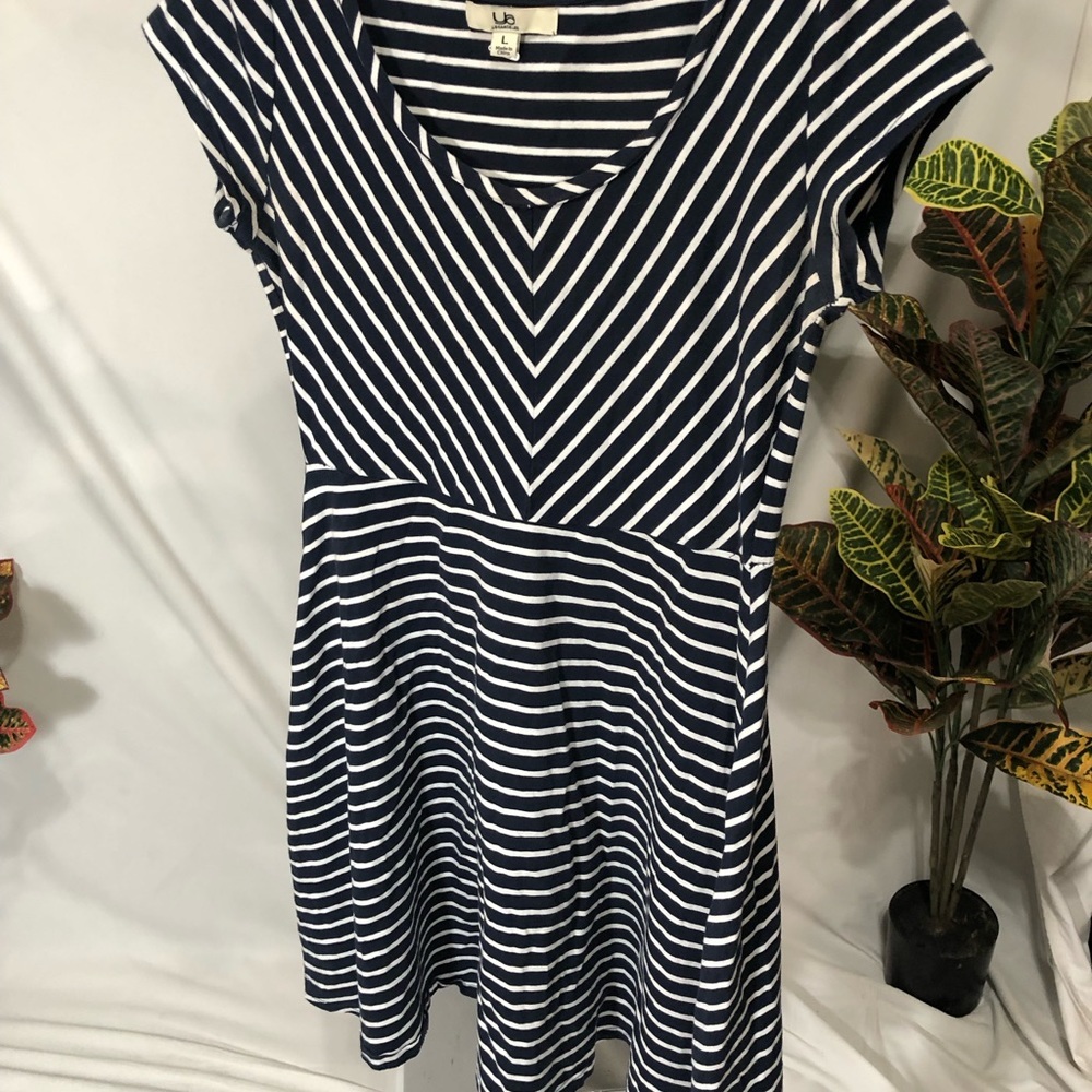 Los Angeles L blue and white stripped dress